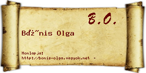 Bónis Olga névjegykártya